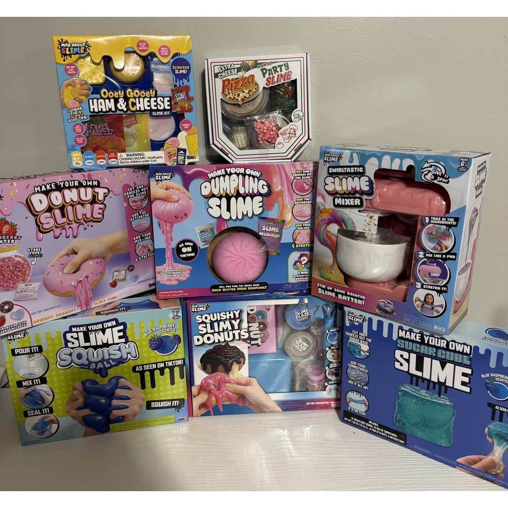 Five Below RMS Make Your Own Slime Kit Lot Of 8 Dumpling Sugar Cube Donut Squish